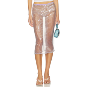 superdown Rooney Midi Skirt in Lavender in Cream